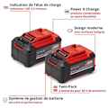 Miniatyrbild 3 av 4: Einhell Dubbelbatteri 5,2 Ah Twinpack Power X-Change (Lithium-Ion, 18V, för alla Einhell Power X-Change enheter)