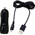 Miniatyrbild 1 av 2: MUVIT SPRING billaddarpaket 1USB 1A + MICRO USB-kabel 1M 1A Svart Svart