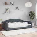 vidaXL Sängsoffa utan madrass mörkgrå 100x200 cm sammet 354144