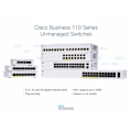 Miniatyrbild 3 av 3: Kommuntator - Cisco - CBS110-24T-EU - Icke-hanterad - 24 portar - Gigabit Ethernet