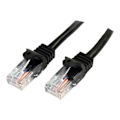 Miniatyrbild 1 av 3: STARTECH Cat5e UTP nätverkskabel - Hookless - 5 m - Anti-snag RJ45 Ethernet-kabel - Patchkabel - M / M - Svart
