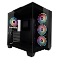 Miniatyrbild 2 av 6: PC Chassi - LC-Power - Gaming 809B - Härdat glas - ARGB-fläktar - Matt svart