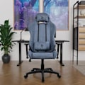 Miniatyrbild 2 av 2: Arozzi Torretta Premium SoftFabric™ Ergonomisk Kontors- eller Spelstol, avancerad sitsmekanism, 3D-armstöd, hög ryggstöd Blå