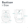 Miniatyrbild 6 av 6: Evolutionsbart stol 40-150 cm LIONELO Bastiaan i-Size - 360° svängbar bas - ISOFIX - Från 0 till 36 kg - Grupp 0/1/2/3 - Svart Svart grå