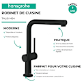 Miniatyrbild 3 av 6: HANSGROHE Talis M54 köksblandare, med utdragbar spray 1 jetmatt svart - 72808670 Matte svart