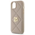 Miniatyrbild 2 av 6: iPhone 15 Plus-fodral - DKNY läder quiltad staplad logotyp (DKHCP15MPQDSLE) - Noir