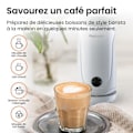 Miniatyrbild 2 av 4: Pro Breeze 4-i-1 varm och kall elektrisk mjölkskummare - för cappuccino, varm choklad, frappéer - vit Vit
