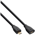 Miniatyrbild 1 av 3: InLine USB-kabelförlängning Micro-USB Typ B (M) till Micro-USB Typ B (F) USB 2.0 2 m svart