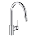 Miniatyrbild 1 av 6: GROHE Feel diskbänkskran, utdragbar spray, 360° rotation, U-pip, 2-jet-avledare, köksblandare 31486001 Krom