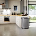 Miniatyrbild 2 av 6: Relaxdays Soptunna med sensor 60l, för avfall, kök, rostfritt stål, rörelsesensor, batteri, grå silver, svart