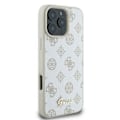 Miniatyrbild 4 av 4: Coque iPhone 16 Pro Max - Guess - Peony Script Logo - Ekologisk läder - Mjuk - MagSafe Vit