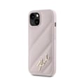 Miniatyrbild 2 av 6: Karl Lagerfeld Diagonal Quilted Script - Fodral för iPhone 14/15/13 (Rosa) Rosa