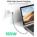 Miniatyrbild 2 av 4: UGREEN USB C till USB C-kabel vinklad 90 grader 100W 5A, 1M