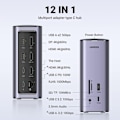 Miniatyrbild 2 av 6: Hub USB-C - Ugreen - Revodok 12 i 1 - PD 100W - Trippel visning - 8K