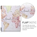 Miniatyrbild 2 av 4: kwmobile eReader Fodral Kompatibel med Kobo Aura Edition 1 - PU Läder Magnetic Flap Cover - World Map Travel Black