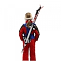 Miniatyrbild 1 av 4: Barnskidhållare - WANTALIS - Blå - SkiBack® - Universalfäste - Justerbara remmar Blå