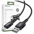 Lightning-kabel - ACEFAST - C4-02 - 1,8 m - MFi - 2,4 A Svart