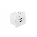 Miniatyrbild 3 av 4: Lanberg Hub Väggrosett 230 V 2 x USB 5 V 2.1 A Vit