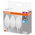 Miniatyrbild 1 av 6: Frostade flamma LED-lampor med E14 4,9W kylare - Kall vit - OSRAM Vit kyla