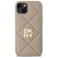 Miniatyrbild 4 av 6: iPhone 15 Plus-fodral - DKNY läder quiltad staplad logotyp (DKHCP15MPQDSLE) - Noir
