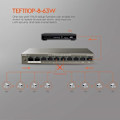 Miniatyrbild 3 av 4: TENDA Desktop Switch 9 Ports 10/100M Base, TX RJ45, 8 Port Poe Switch, 6KV Counter-Lightning, Plug&Play, TEF1109P-8-63W