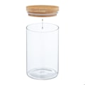 Miniatyrbild 6 av 6: Relaxdays Set med 6 glasburkar med bambulock, 650 ml, 800 ml och 1 l, lufttät, transparent/naturlig transparent, ljusbrun