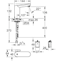 Miniatyrbild 6 av 6: GROHE Get E infraröd tvättställsblandare - justerbar temperaturbegränsare - kontaktlös aktivering Grå