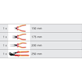 Miniatyrbild 5 av 5: Set med 4 isolerade tänger - KS Tools - ERGOTORQUE® - skärande, flergrepp, halvrund, universal Grå