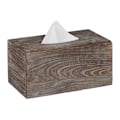 Miniatyrbild 1 av 6: Relaxdays Tissue Box, Badrums Tissue Dispenser, Trä, Shabby Style, HLP: 13 x 26,5 x 14,5 cm, Brun Brun