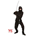 Miniatyrbild 3 av 3: Svart ninjadräkt för pojkar i åldern 8/10 - WIDMANN Svart