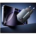 Miniatyrbild 2 av 2: Vention 2-Port USB (C A) GaN-laddare (30W/18W) EU-plugg grå