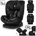Miniatyrbild 1 av 6: Evolutionsbart stol 40-150 cm LIONELO Bastiaan i-Size - 360° svängbar bas - ISOFIX - Från 0 till 36 kg - Grupp 0/1/2/3 - Svart Svart grå