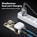Miniatyrbild 5 av 5: WEKOME WP-U02 Mecha Series - 2x USB-C Super Fast GaN 40W väggladdare (Silver)