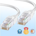 Miniatyrbild 2 av 4: Elfcam® - 20m Cat7 nätverkskabel Ethernet RJ45, LAN-WLAN-kabel Cat 7 Shielded Twisted Pair SFTP 100 % koppar, rund kabel, vit(20M)