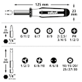 Miniatyrbild 3 av 4: Säkerhetsskruvmejselbitssats - WOLFCRAFT - 1386000 - Torxbits - Längd 25 eller 50 mm Grå och blå
