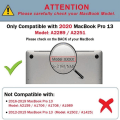 Miniatyrbild 2 av 4: TECOOL 2020 MacBook Pro 13 tum modell A2338(M1) A2251 A2289 Fodral med EU-tangentbordsskydd - grå Grå