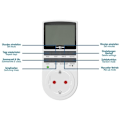 Miniatyrbild 2 av 4: Digital timer - ANSMANN - 3680W - 2,1" LCD-skärm - 10 växlar/dag - Barnskydd Vit