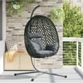 Hängande Äggstol med Stöd i Anthracite Poly Rattan