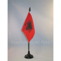 Miniatyrbild 1 av 3: Albaniens bordsflagga 15x10cm - albansk hög... Svart
