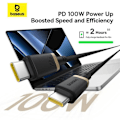Miniatyrbild 6 av 6: USB-C till USB-C datakabel, 100 W, 1 m - Baseus Dura (P1037780803U01-00) - Svart