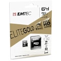 Miniatyrbild 2 av 3: MicroSDXC 64GB EMTEC minneskort + CL10 Gold+ UHS-I 85MB/s adapter