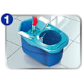 Miniatyrbild 3 av 4: SPONTEX - Express System - Kit platt mopp + roterande mopp hink - Optimal automatisk centrifugering - 1 kit + 1 refill 1980010