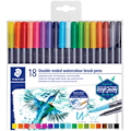 Miniatyrbild 1 av 3: Dubbelspetsad tusch - STAEDTLER - Design Journey - Förpackning om 18 - Färg Svart - Opaque Svart