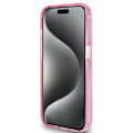 Miniatyrbild 2 av 6: Coque för iPhone 15 Pro - Guess Ring Stand Script Glitter MagSafe (GUHMP15LHRSGSP) - Rosa