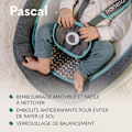 Miniatyrbild 5 av 6: Balansäng Transat LIONELO Pascal - 12 melodier - Vibrationer - Kompakt hopfällning - Grå - Blå Grå, vit, turkos