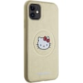 Miniatyrbild 4 av 6: Coque för iPhone 11 - Hello Kitty Hardcase Läder Hello Kitty Läder Kitty Huvud MagSafe (HKHMMN61PGHCKD) - Guld gyllene