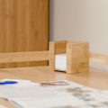 Miniatyrbild 2 av 5: Relaxdays Bamboo Memo Cube Notepad 900 ark pappershållare HxBxD: 10,5 x 10,5 x 10,5 cm, Natural ljusbrun