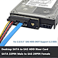 Pikkukuva 4 / 5: Desktop SATA - SAS -sovitinmuunnin 6 Gbps SATA (7&15) 22-nastainen uros - SAS 29-nastainen laajennuskortti 2:lle.