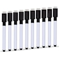 Miniatyrbillede 1 af 5: 10 stk. sletbare whiteboard tusser, tør sletbar whiteboard marker med lav lugt stenfilt, sort pen, egnet til hjemmet, kontoret eller skolen