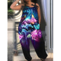 Miniatyrbillede 1 af 2: Halloween Bat Pumpkin Ghost Cute Print Dame Jumpsuits Rompers Overalls One Piece Linen Casual Jumpsuits til kvinder style 12 XL